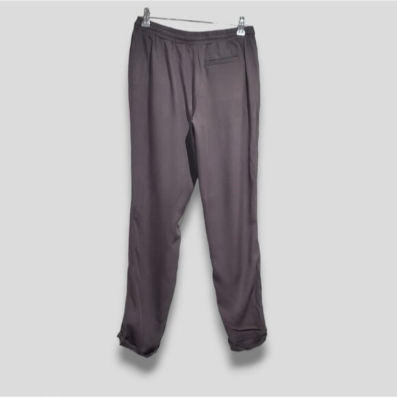 Taupe Grey Linen Drawstring Lounge Pants - Picture 10 of 15